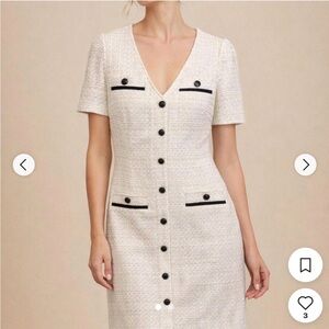 Like New LOFT Boucle Button Front Dress